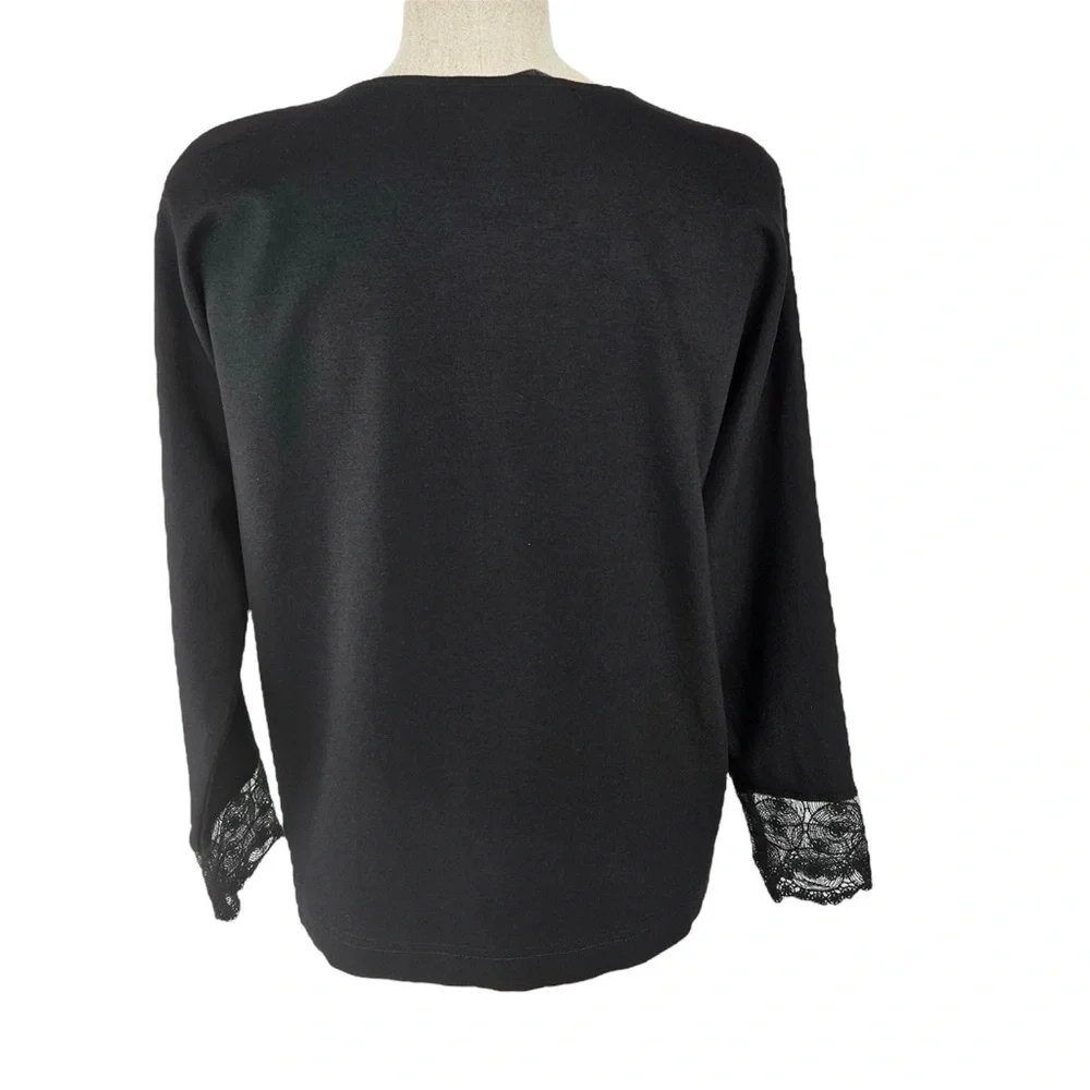 ATELIER CAMILLE Anthropologie Cardigan Viscose Lace Cuffs Women’s Size 0 France - Picture 3 of 14